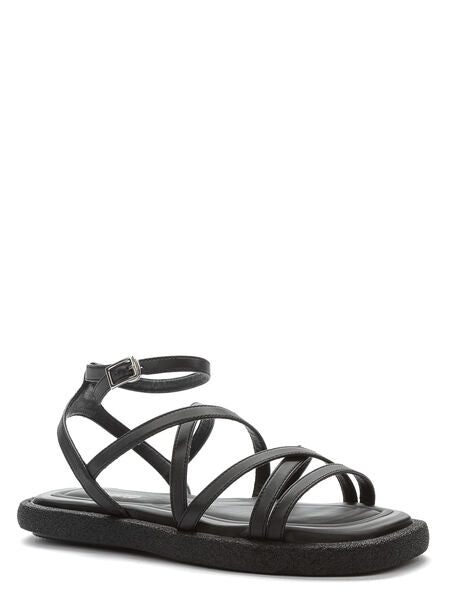 Black Strappy Sandals with Cushioned Sole