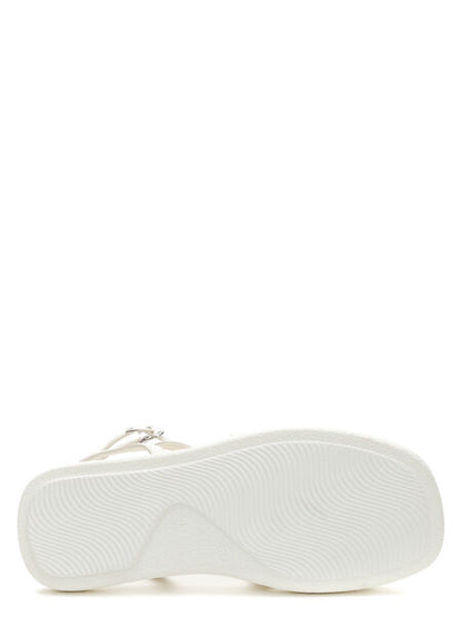 White Strappy Sandal with Ankle Buckle