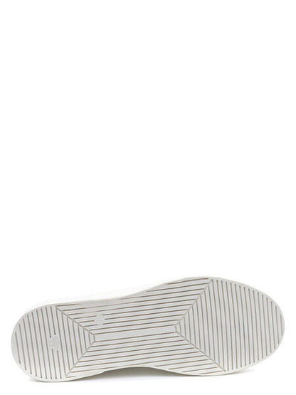 White Leather Sneakers with Gold Star Accent