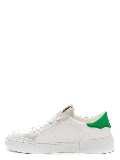 White Leather Sneakers with Gold Star Accent