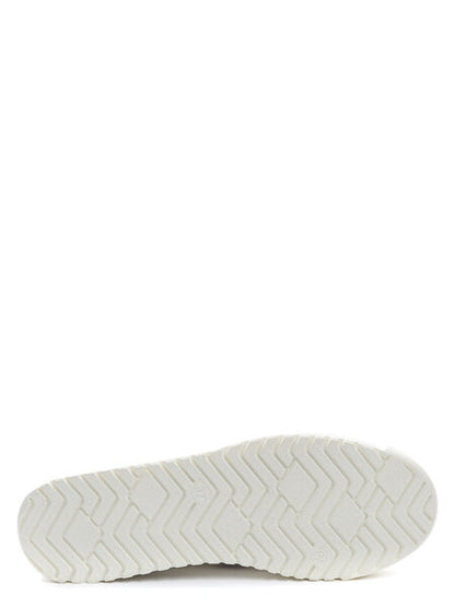 Cream Textured Low-Top Sneakers with Lace-Up Detail