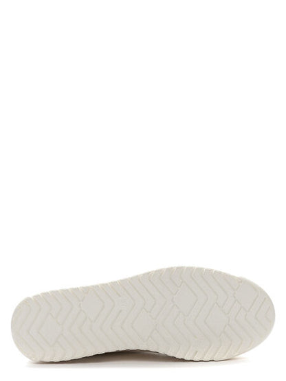 Beige Textured Sneakers with Lace-Up Design