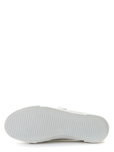 White Canvas Low-Top Sneakers with Lace-Up Design