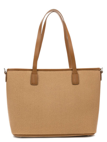 Camel Textured Tote Bag with Double Handle