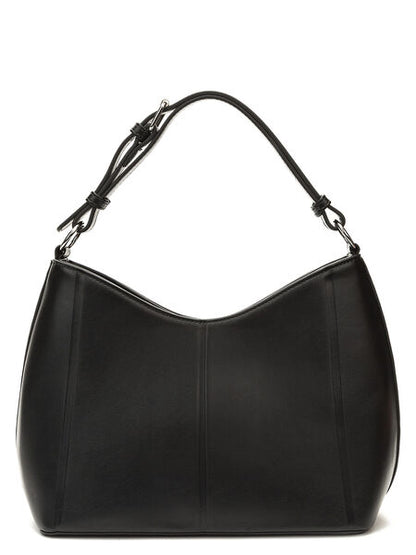 Black Smooth Hobo Bag with Adjustable Handle