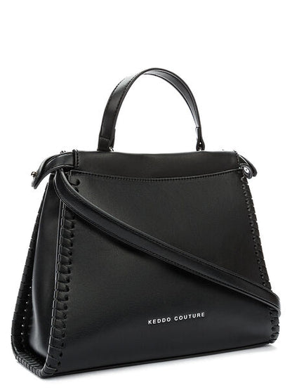 Black Structured Tote with Turn Lock