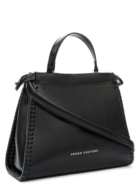 Black Structured Tote with Turn Lock