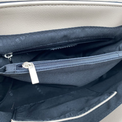 Beige Woven Handbag with Adjustable Strap