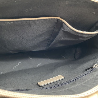 Beige Woven Crossbody Bag with Adjustable Strap