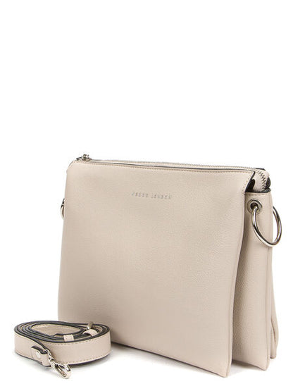 Neutral Textured Crossbody Bag with Detachable Strap