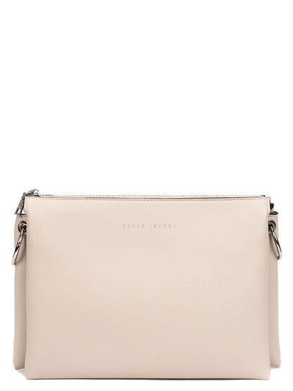 Neutral Textured Crossbody Bag with Detachable Strap
