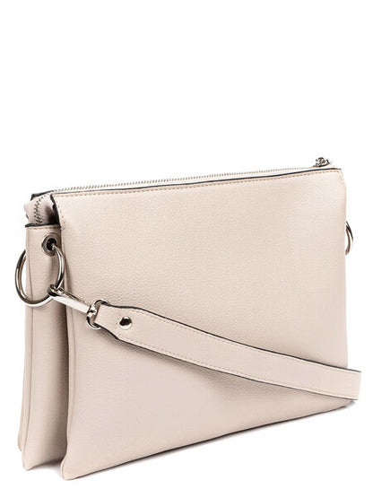 Neutral Textured Crossbody Bag with Detachable Strap