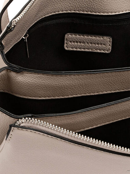 Neutral Textured Crossbody Bag with Detachable Strap