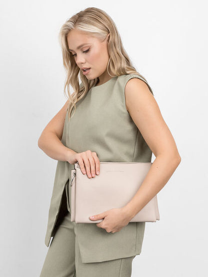 Neutral Textured Crossbody Bag with Detachable Strap