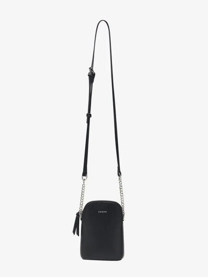 Black Sleek Crossbody Bag with Chain Strap