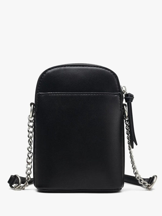 Black Sleek Crossbody Bag with Chain Strap
