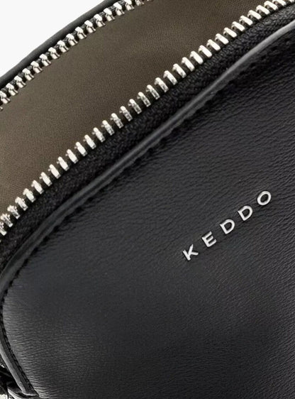 Black Sleek Crossbody Bag with Chain Strap