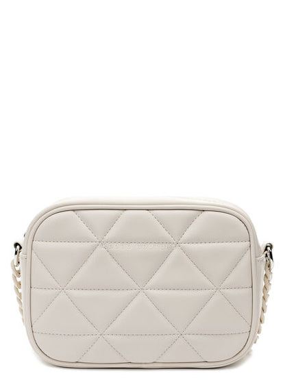 White Quilted Crossbody Bag with Chain Strap