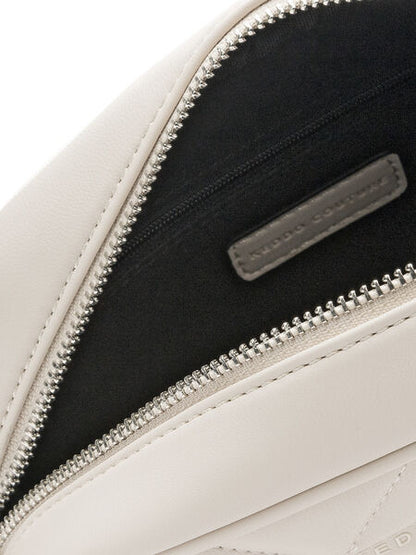 White Quilted Crossbody Bag with Chain Strap