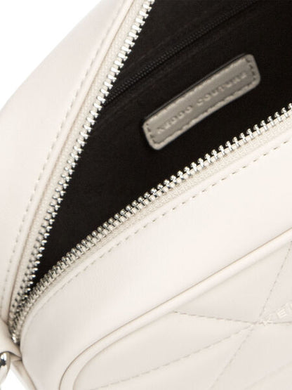 White Quilted Crossbody Bag with Chain Strap