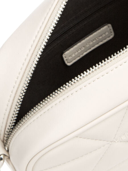 White Quilted Crossbody Bag with Chain Strap