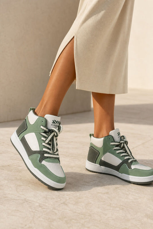 High Top Sneaker Nap/Sue WHI/GRN