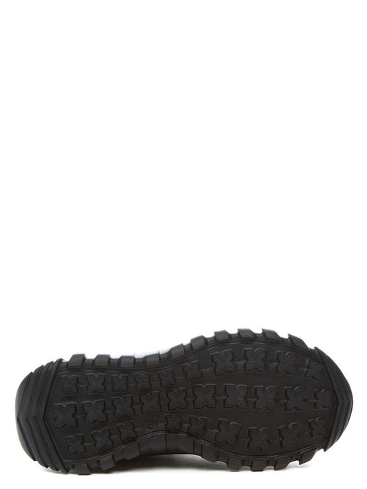 Black Textured Sneakers with Secure Closure