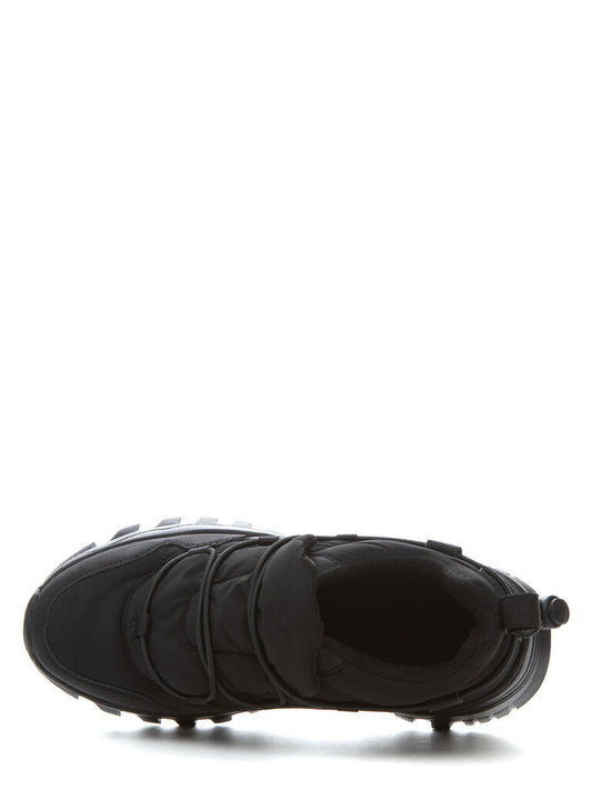 Black Textured Sneakers with Secure Closure