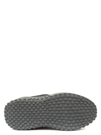 Black Quilted Sneakers with Textured Sole