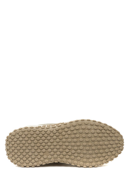 Beige Quilted Sneakers with Cushioned Soles
