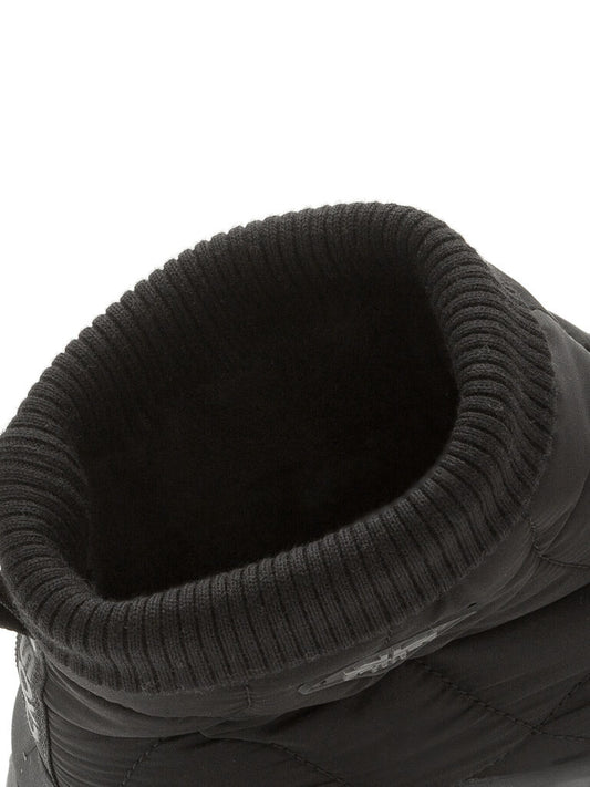 Black Quilted Boot with Ribbed Cuff