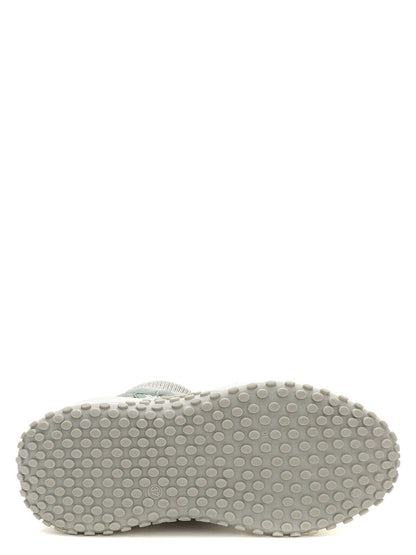 Grey Quilted Platform Boot with Ribbed Collar