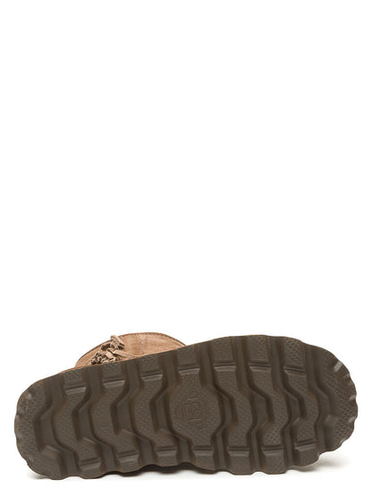 Brown Suede Boots with Fringe Detail