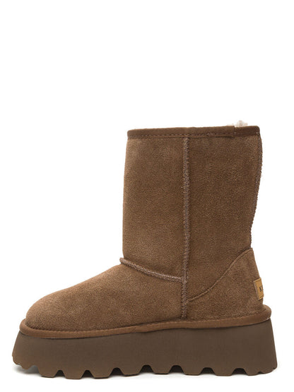 Brown Suede Boots with Fringe Detail