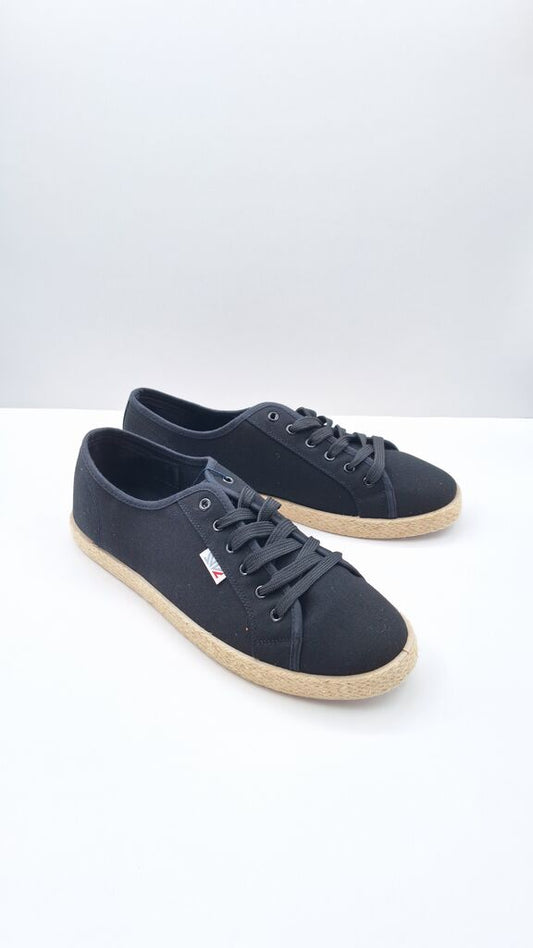 Black Canvas Sneakers with Jute Sole