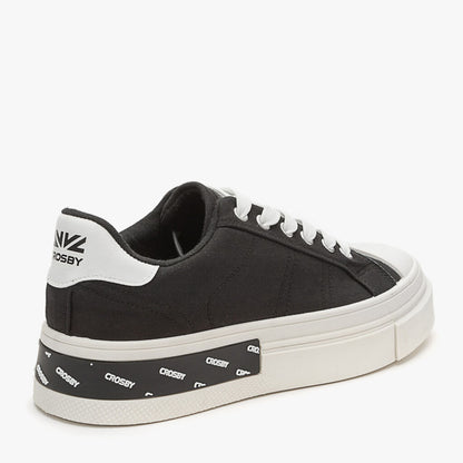 Black Canvas Sneakers with Logo Accent
