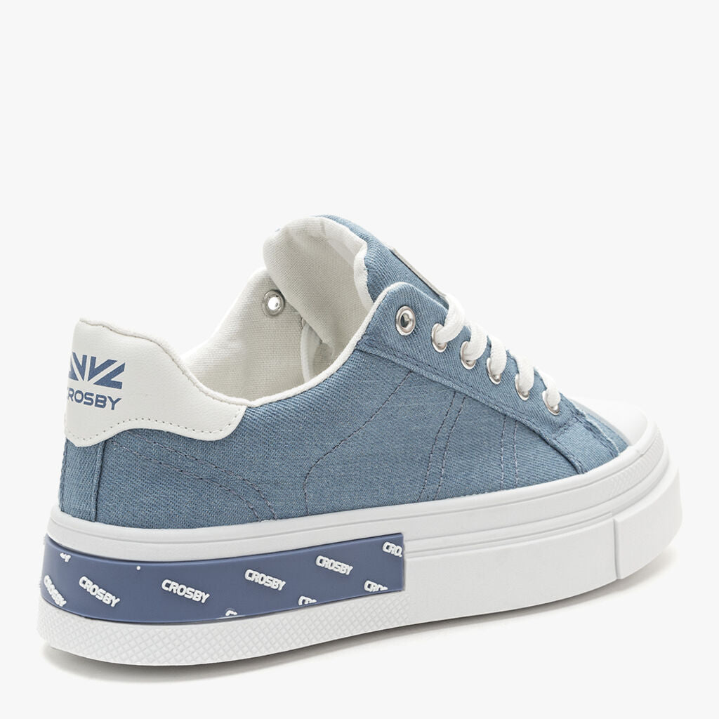 Blue Canvas Sneakers with Platform Sole