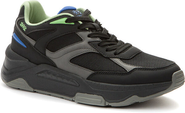 Black Mesh Sneakers with Contrast Detail