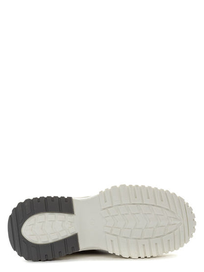 Gray Mesh Textured Sneakers with Chunky Sole