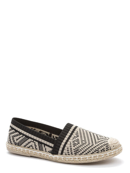 Black and White Geometric Espadrille Slip-On