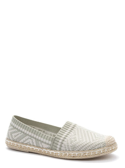 Cream Knit Espadrille Slip-On