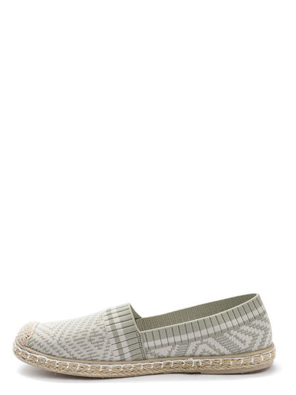 Cream Knit Espadrille Slip-On