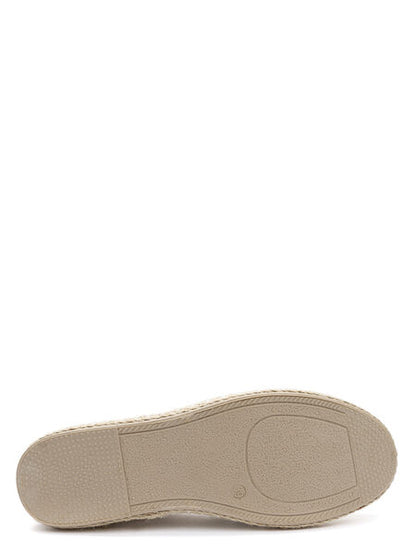 Beige Geometric Slip-On Espadrilles