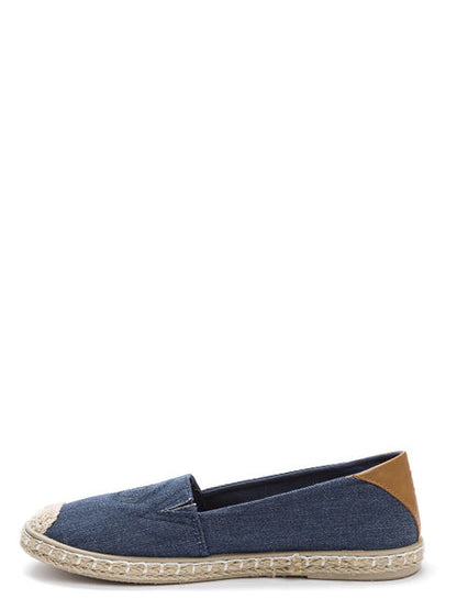 Blue Denim Espadrille with Woven Toe