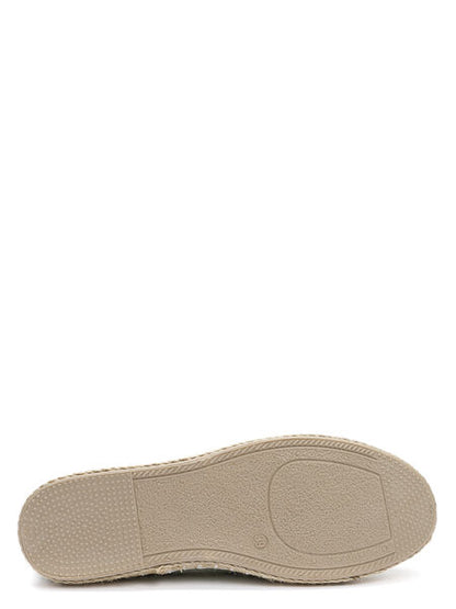 Sage Canvas Espadrille with Crochet Toe