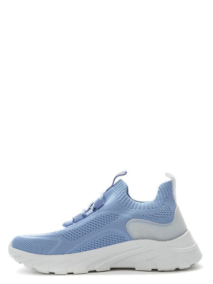 Soft Blue Knit Sneakers with Breathable Upper