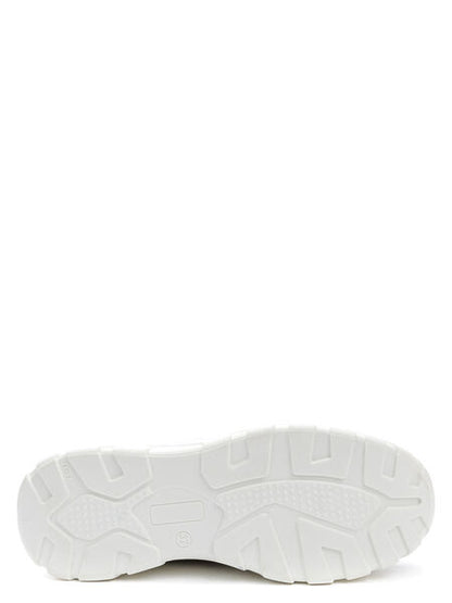 White Mesh Sneakers with Platform Sole