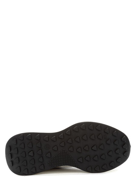 Black White Mesh Lace-Up Sneakers
