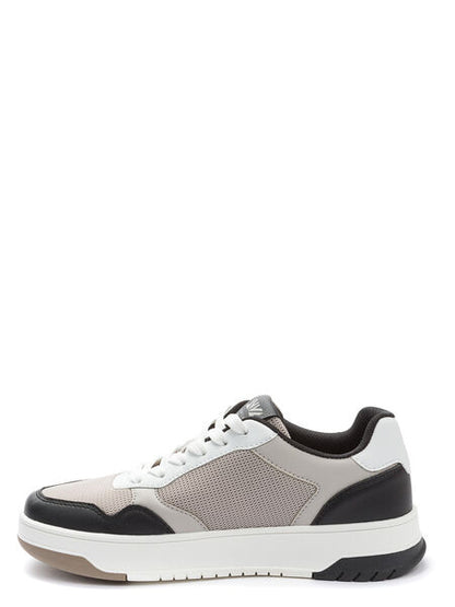 White Mesh Low-Top Sneakers with Contrast Detailing
