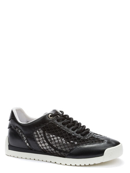 Black Textured Low-Top Sneakers with Sleek Design